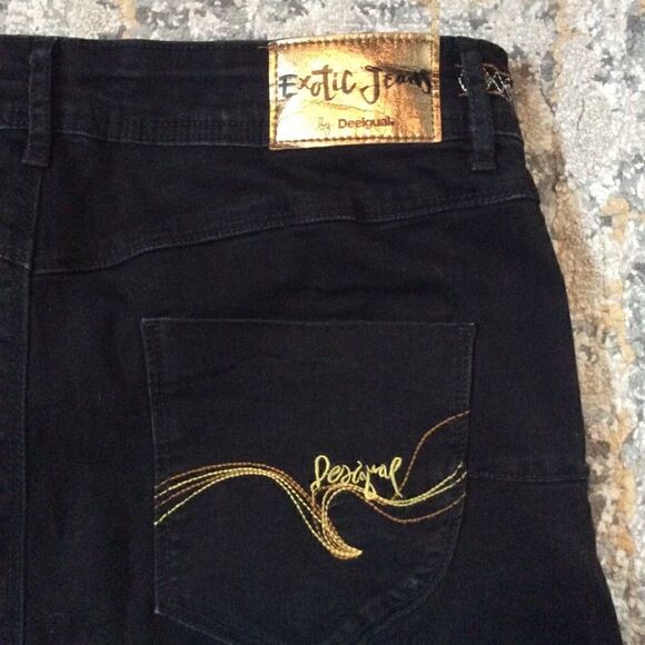 DESIGUAL EXOTIC DISTRESSED JEANS! EUC! SZ EURO 32 - Picture 12 of 12